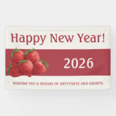 Strawberry New Year's Eve Red Spandoek (Horizontaal)