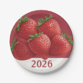 Strawberry New Year's Eve Sweet Papieren Bordje (Voorkant)