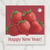 Strawberry New Year's Eve Trendy Bedankjes Labels (Achterkant)