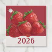 Strawberry New Year's Eve Trendy Bedankjes Labels (Voorkant)