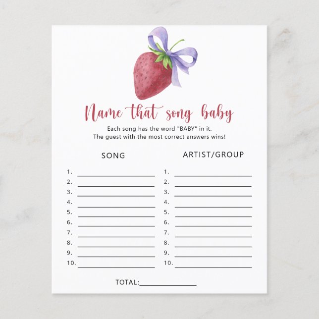 Strawberry - Noem dat Baby Song (Voorkant)