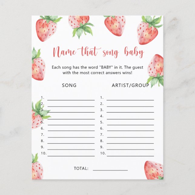 Strawberry - Noem dat Baby Song (Voorkant)