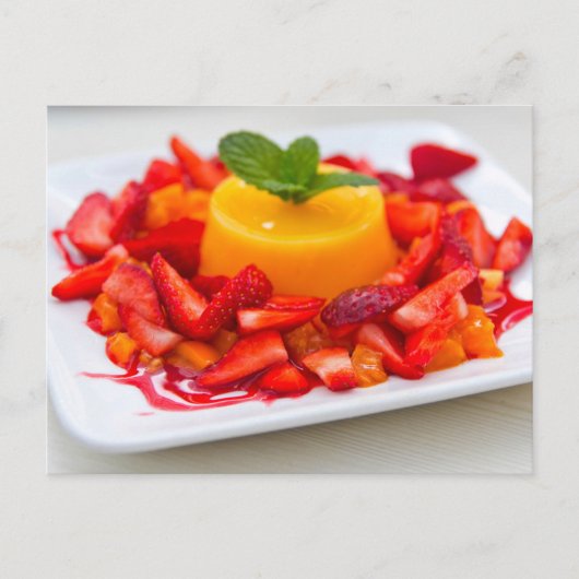 STRAWBERRY ORANGE DESSERT POSTCROSSING BRIEFKAART (Voorkant)