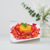 STRAWBERRY ORANGE DESSERT POSTCROSSING BRIEFKAART (Staand voorkant)