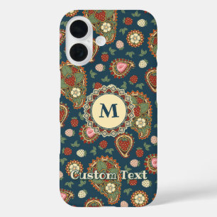 Strawberry Paisley Pattern iPhone 16 Hoesje