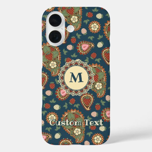 Strawberry Paisley Pattern Case-Mate iPhone Case (Achterkant)