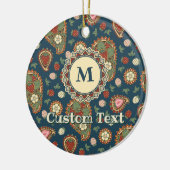 Strawberry Paisley Pattern Ceramic Ornament (Links)