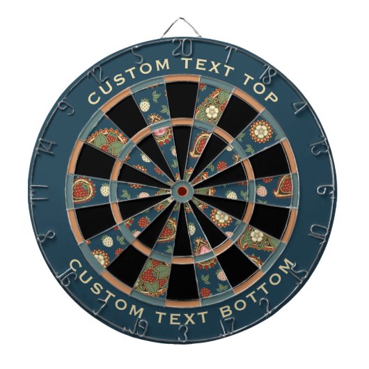 Strawberry Paisley Pattern Dart Board Dartbord (Voorkant)