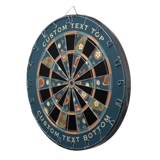 Strawberry Paisley Pattern Dart Board Dartbord (Voorkant Rechts)