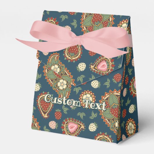 Strawberry Paisley Pattern Favor Box Bedankdoosjes (Voorkant Zijde)
