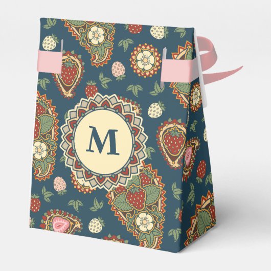 Strawberry Paisley Pattern Favor Box Bedankdoosjes (Achterkant)