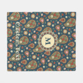 Strawberry Paisley Pattern Fleece Blanket Deken (Voorkant (Horizontaal))
