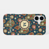 Strawberry Paisley Pattern iPhone 16 Hoesje (Achterkant horizontaal)