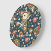 Strawberry Paisley Pattern Large Clock Grote Klok (Hoek)