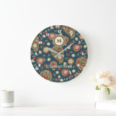 Strawberry Paisley Pattern Large Clock Grote Klok (Huis)