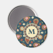 Strawberry Paisley Pattern Magnet (Voorkant / Achterkant)