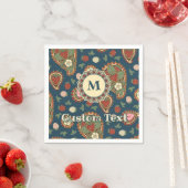 Strawberry Paisley Pattern Napkins Servet (Insitu)