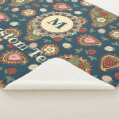 Strawberry Paisley Pattern Sherpa Blanket Deken (3/4)
