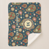 Strawberry Paisley Pattern Sherpa Blanket Deken (Voorkant)