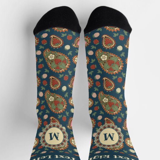 Strawberry Paisley Pattern Socks Sokken (Top)