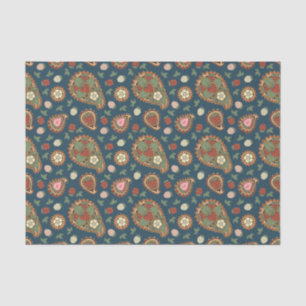 Strawberry Paisley Pattern Weefpapier Tissuepapier