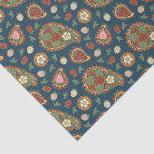 Strawberry Paisley Pattern Weefpapier Tissuepapier (Detail)