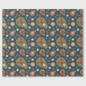Strawberry Paisley Pattern Wrapping Paper Cadeaupapier (Vlak)