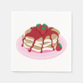 Strawberry Pancakes Tasty Food Paper Napkins Servet (Voorkant)