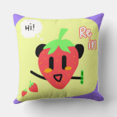 Strawberry Panda Kussensloop - Rein Kussen (Achterkant)