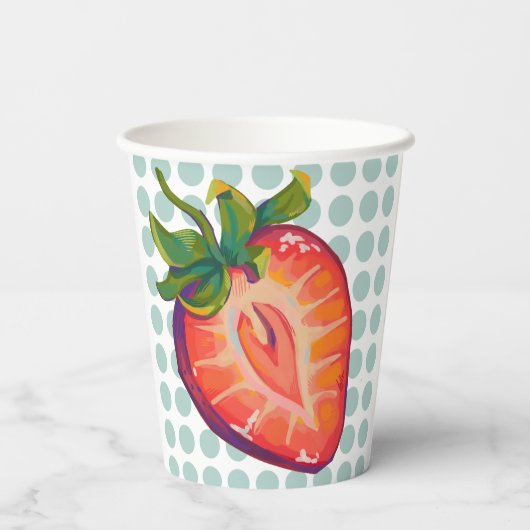 Strawberry papieren bekers (Achterkant)