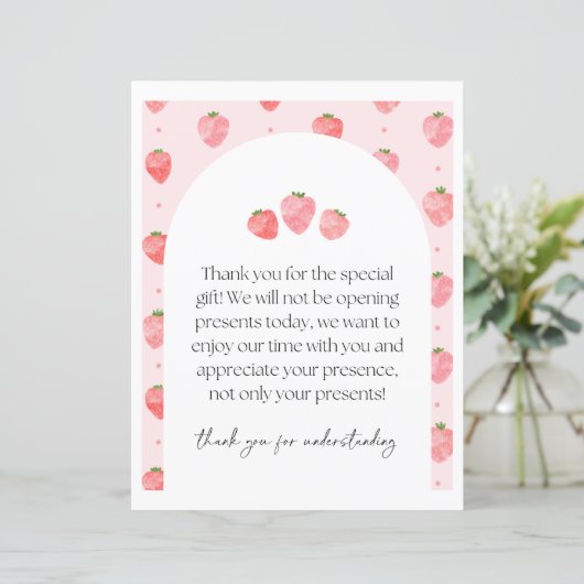 Strawberry Party Cadeaubordje (Staand voorkant)