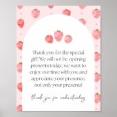 Strawberry Party Cadeaubordje Poster (Voorkant)