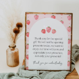 Strawberry Party Cadeaubordje Poster