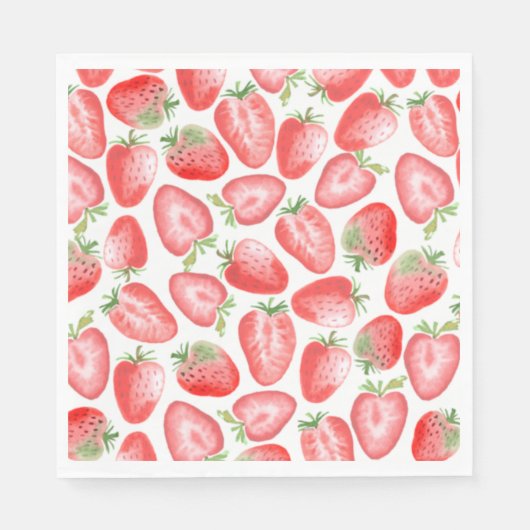 Strawberry Party Napkins | Aardbei Birthday Servet (Voorkant)