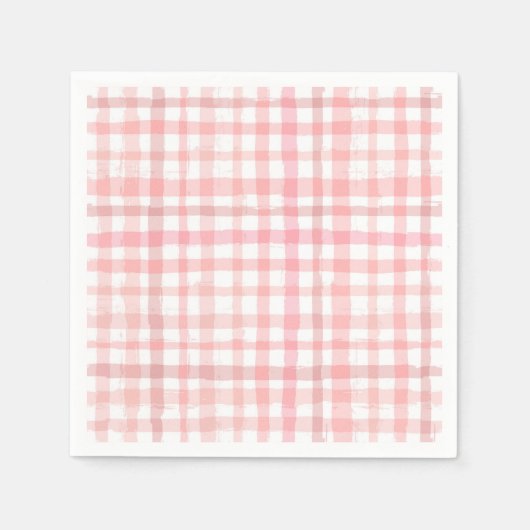 Strawberry Party Napkins | Gingham Napkins Servet (Voorkant)