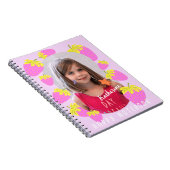 Strawberry Pastel Roze Foto Notitieboek (Rechterzijde)