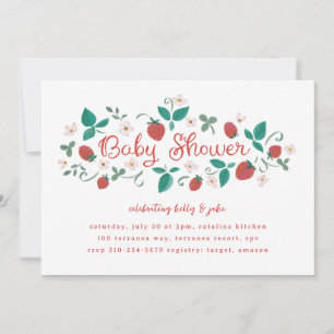 Strawberry Patch Baby shower Kaart
