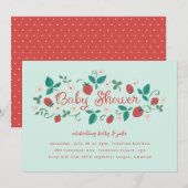 Strawberry Patch Baby shower Kaart (Voorkant / Achterkant)