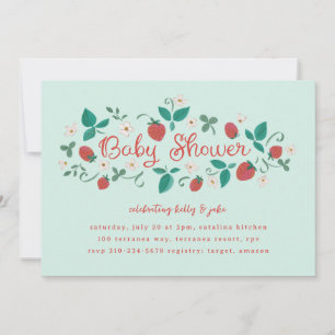 Strawberry Patch Baby shower Kaart