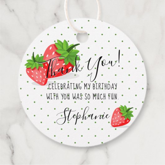 Strawberry Patch Bedankjes Labels (Achterkant)