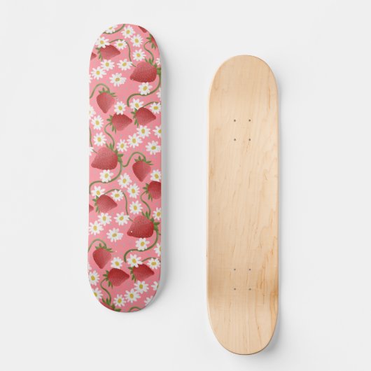 Strawberry Patch Red en roze Persoonlijk Skateboard (Voorkant)