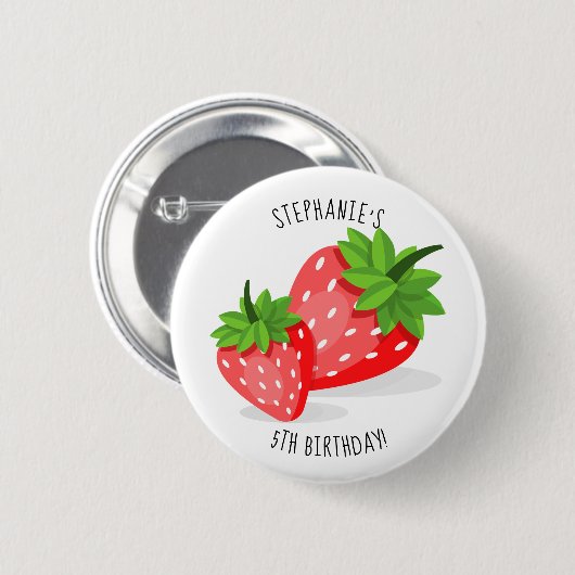 Strawberry Patch Ronde Button 5,7 Cm (Voorkant /achterkant)