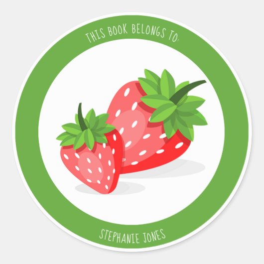 Strawberry Patch Ronde Sticker (Voorkant)