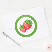 Strawberry Patch Ronde Sticker (Envelop)