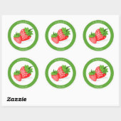Strawberry Patch Ronde Sticker (Vel)