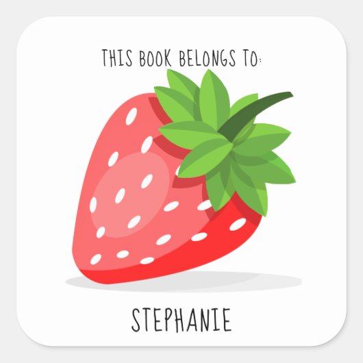 Strawberry Patch Vierkante Sticker (Voorkant)