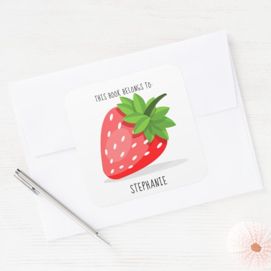 Strawberry Patch Vierkante Sticker (Envelop)