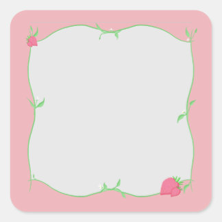 Strawberry Patch Vierkante Sticker