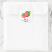 Strawberry Patch Vierkante Sticker (Tas)