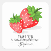 Strawberry Patch Vierkante Sticker (Voorkant)
